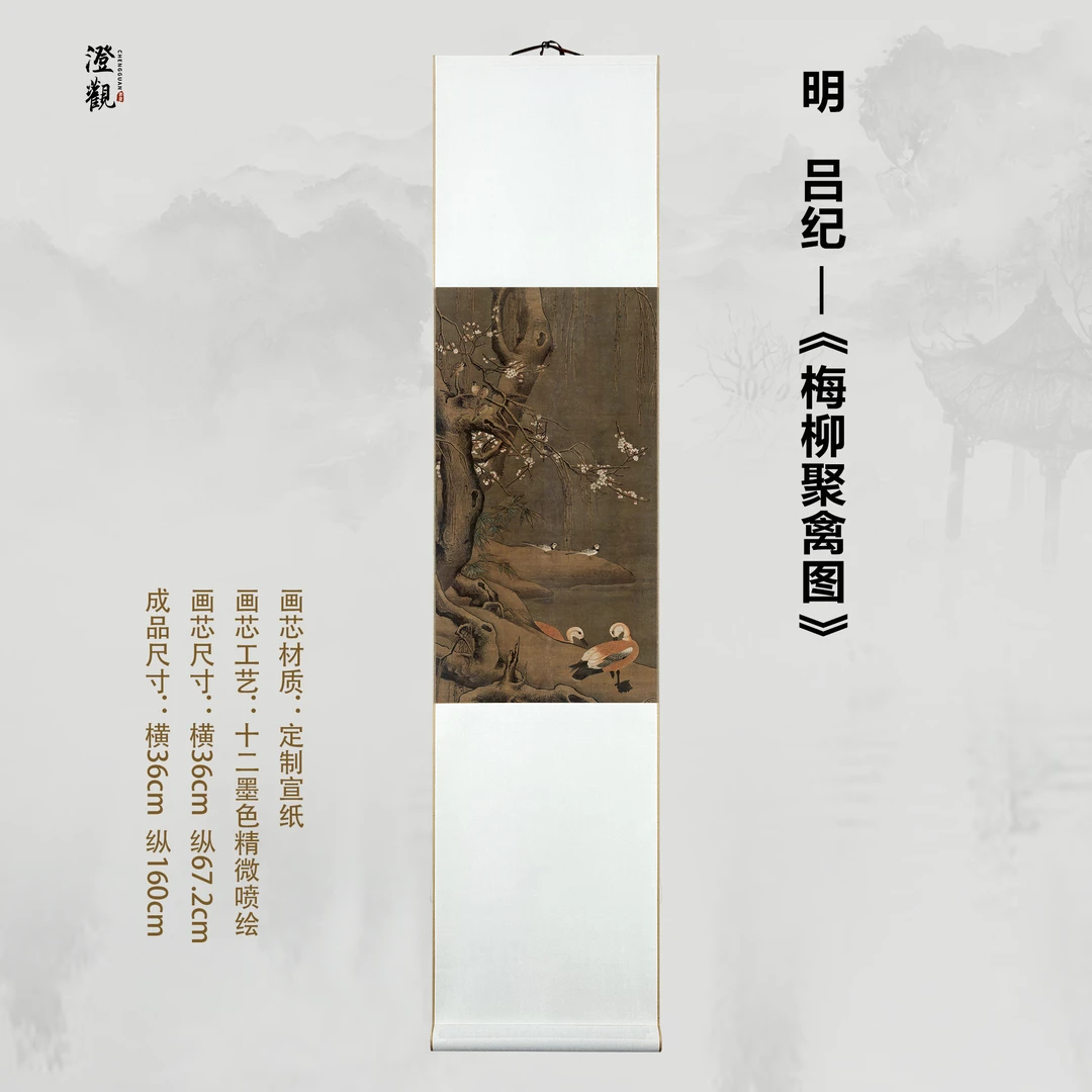 Birds Gathered by Plum and Willow Trees